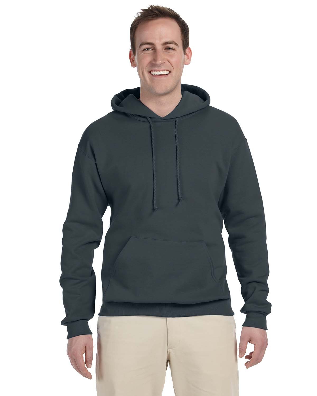 JERZEES Adult NuBlend® Fleece Pullover Hooded Sweatshirt - Black Heather