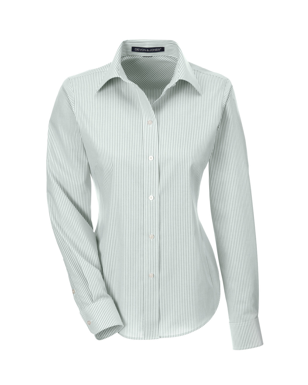 Ladies' Crown Collection® Banker Stripe Woven Shirt - Dill