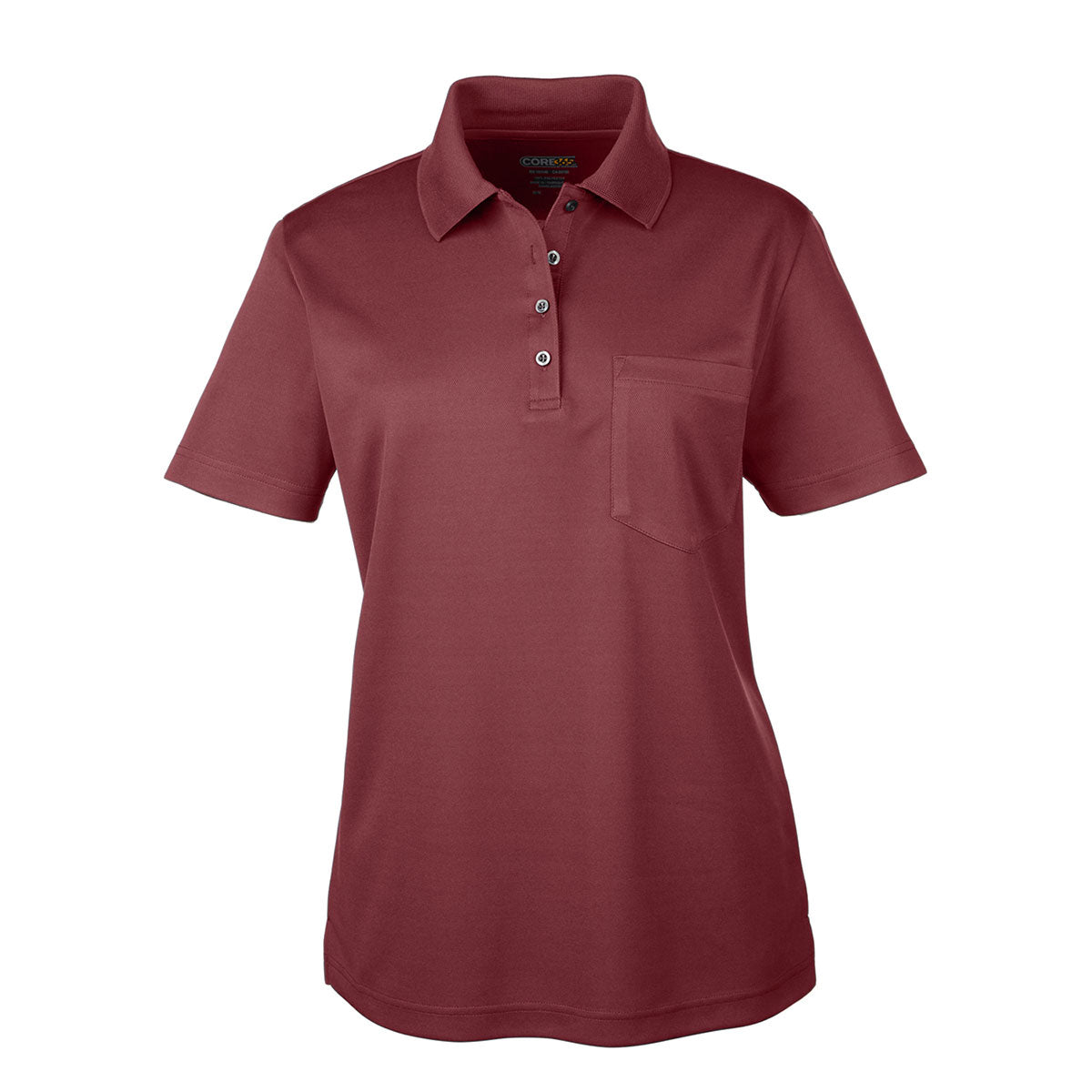 Core365 Origin Performance Pique Polo with Pocket - Women's - Burgundy