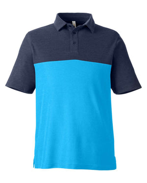 CORE365 Men's Fusion ChromaSoft Colorblock Polo - Electric Blue/ Classic Navy Heather