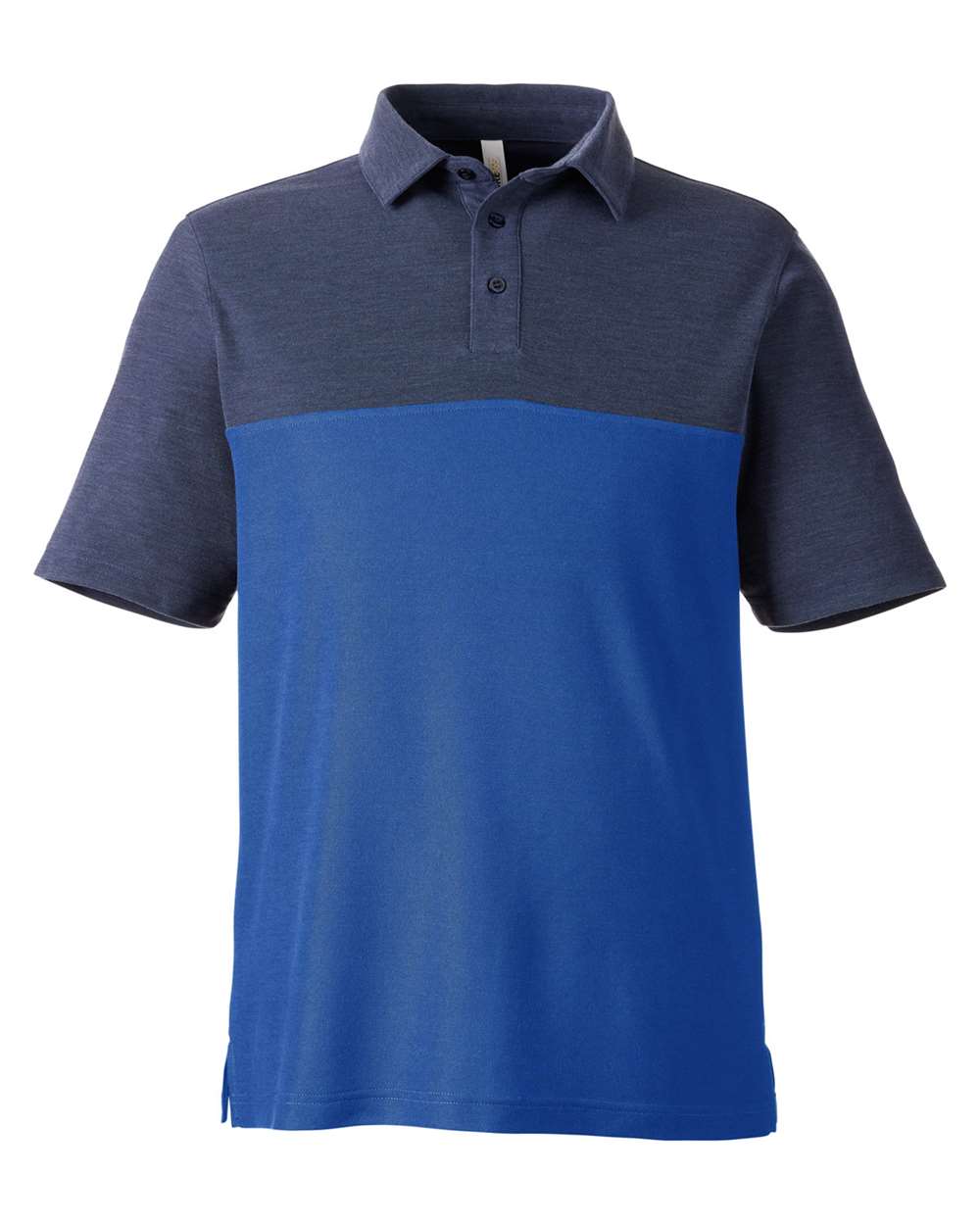 CORE365 Men's Fusion ChromaSoft Colorblock Polo - True Royal/ Classic Navy Heather