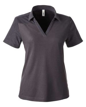 CORE365 Ladies' Fusion ChromaSoft Colorblock Polo - Carbon/ Carbon Heather