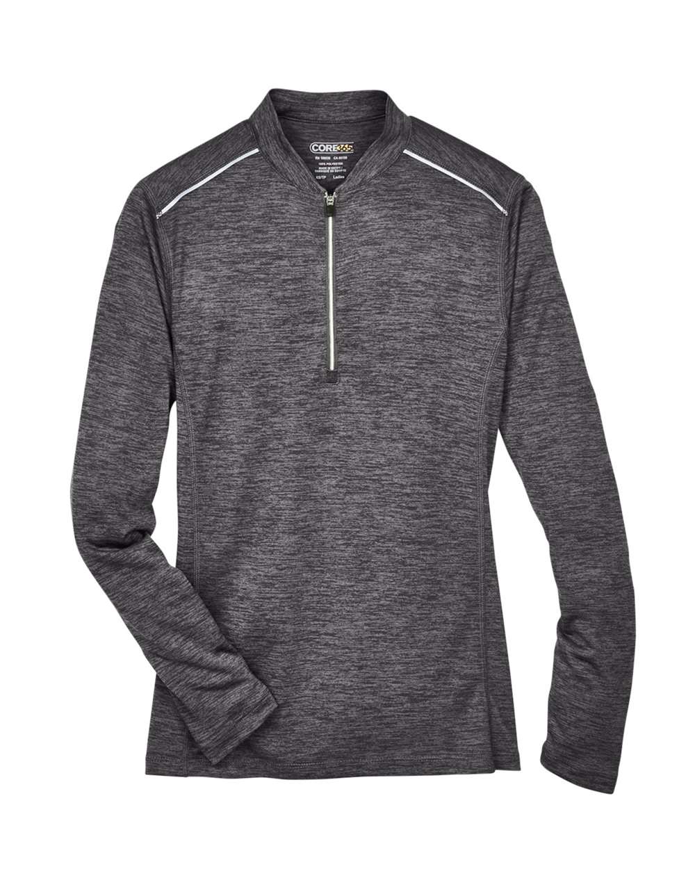 CORE365 Ladies' Kinetic Performance Quarter-Zip - Carbon/ Black