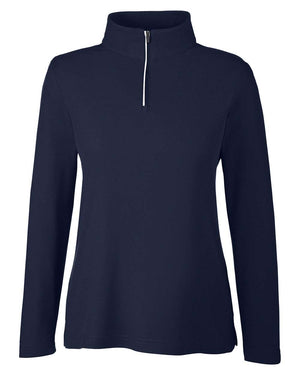 CORE365 Ladies' Fusion ChromaSoft™ Pique Quarter-Zip - Classic Navy