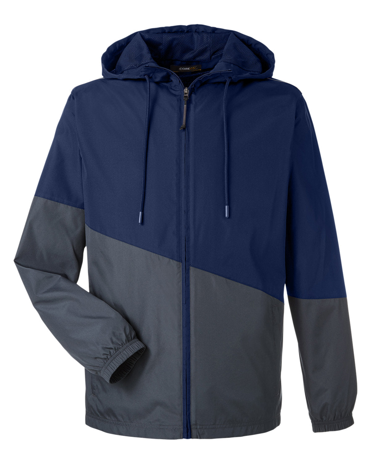 Core365 Unisex Techno Lite Colorblock Windbreaker - Clasc Navy