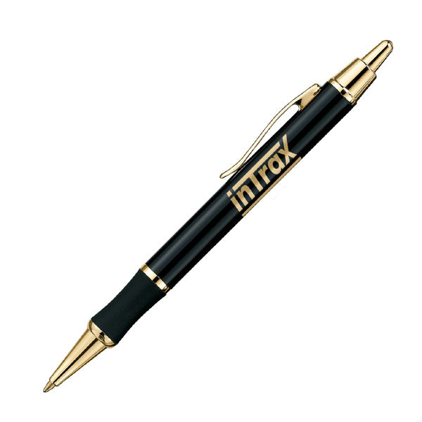 Galaxy Metal Click-Action Promotional Pen - Black With Gold