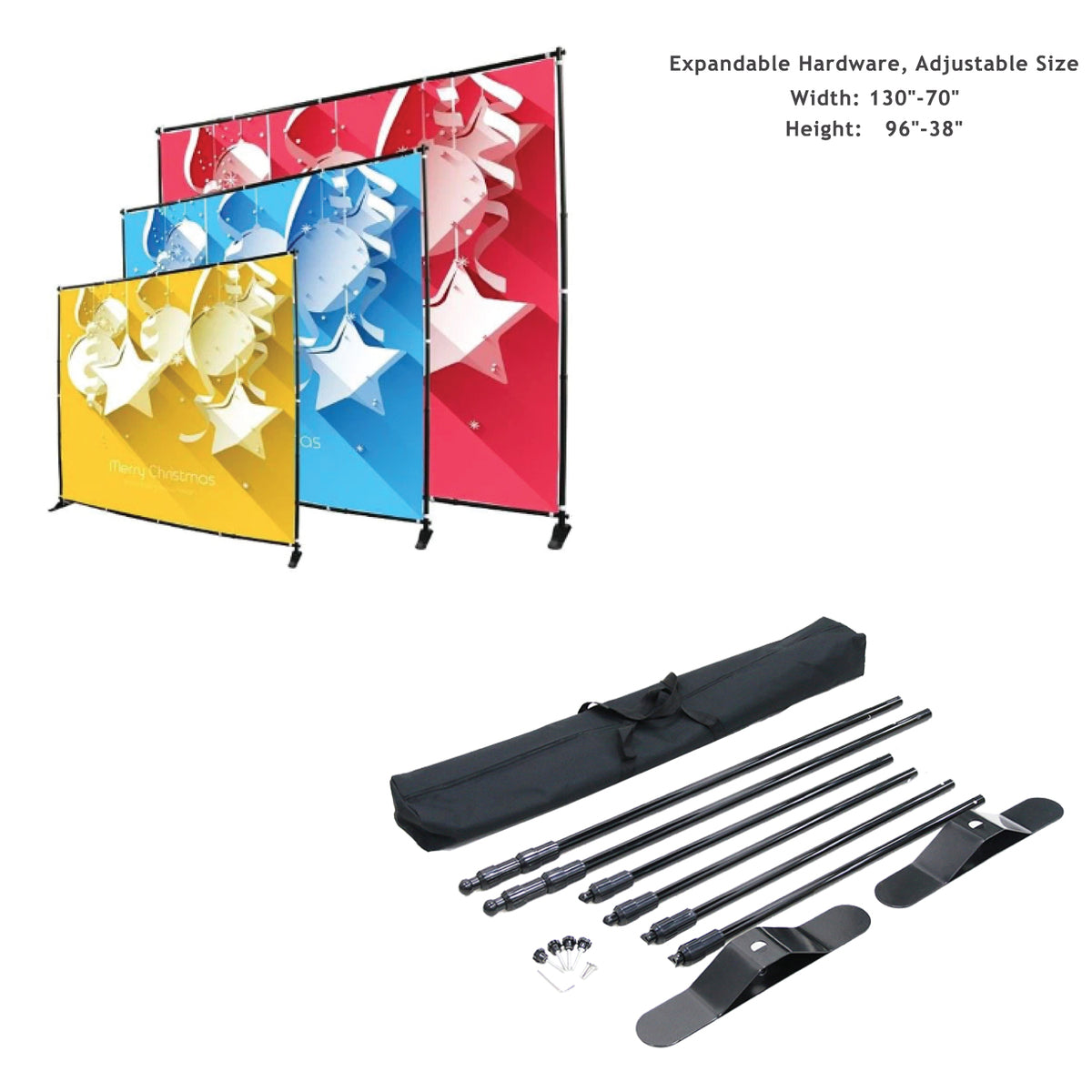 10' Exhibitor Expanding Display Kit, Media Wall, Backdrop, with Full Color Graphics