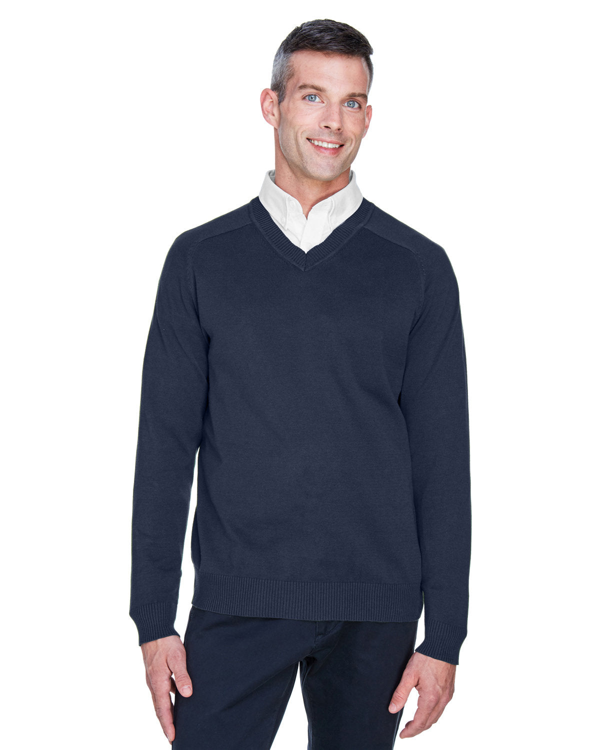 Devon & Jones Men's V-Neck Sweater - Front