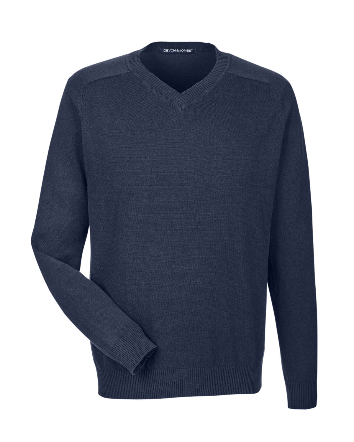 Devon & Jones Men's V-Neck Sweater - Navy