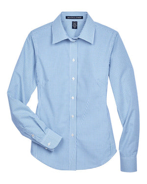 Devon & Jones Women's Crown Collection® Gingham Check Woven Dress Shirt - French Blue