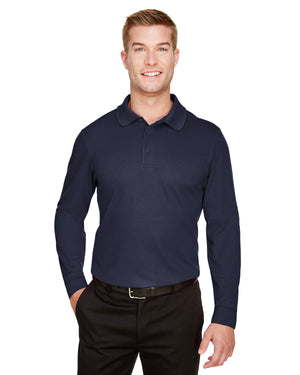 Devon & Jones CrownLux Performance® Tall Plaited Long Sleeve Polo - Front