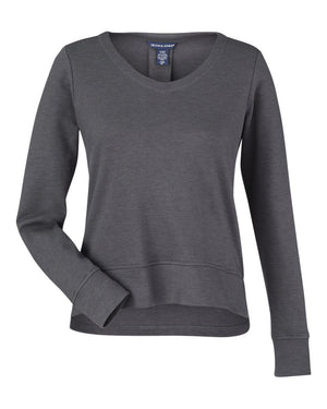 Devon & Jones New Classics® Ladies' Charleston Pullover - Black Melange