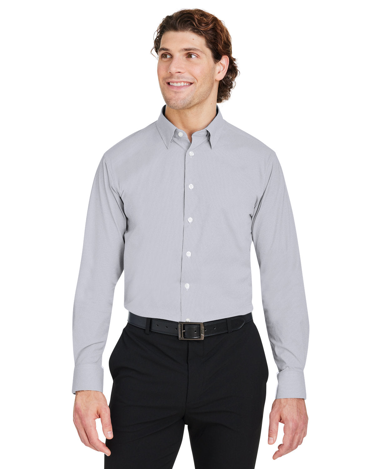 Devon & Jones CrownLux Performance® Men's Microstripe Shirt - Front
