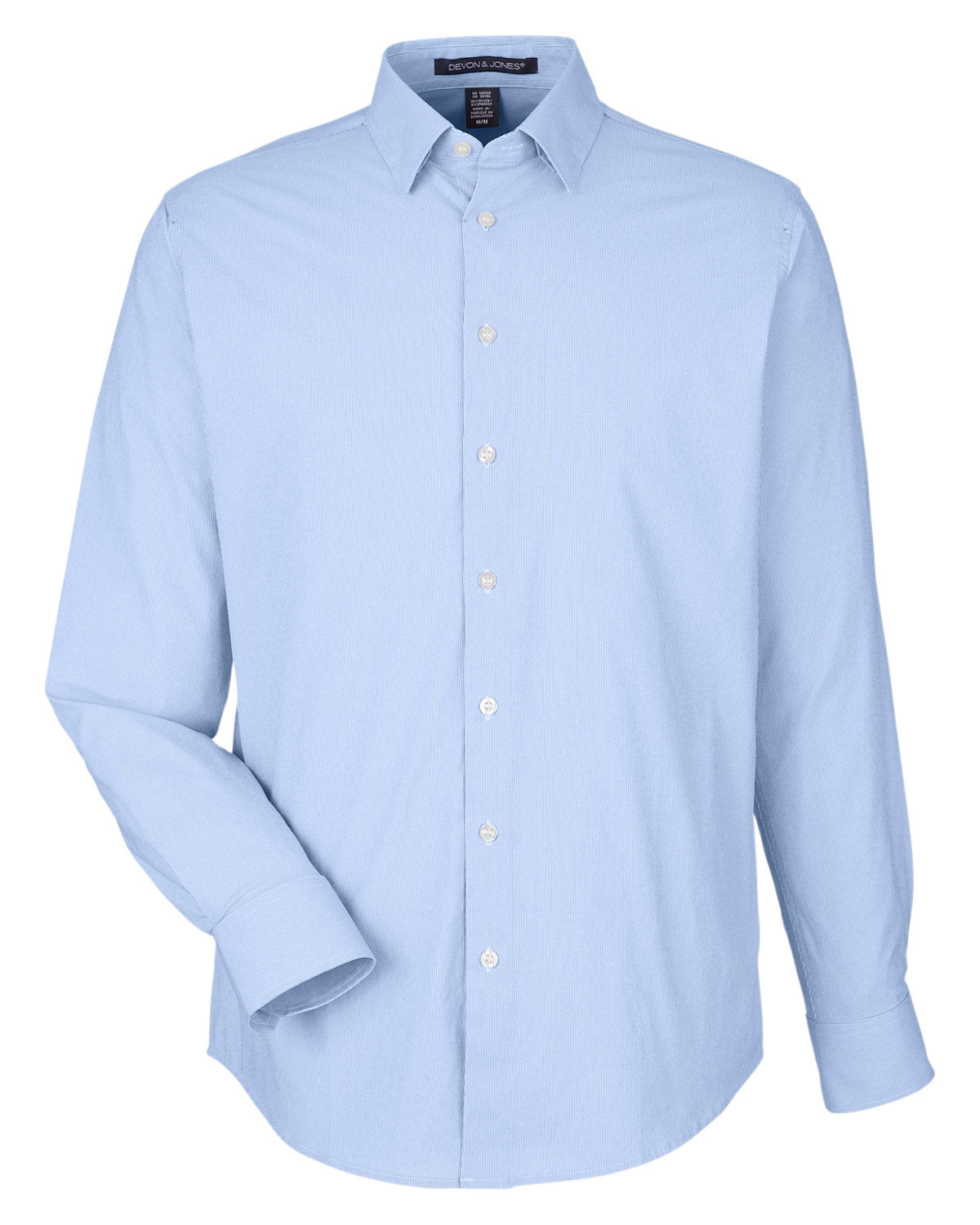 Devon & Jones CrownLux Performance® Men's Microstripe Shirt - French Blue/Wht