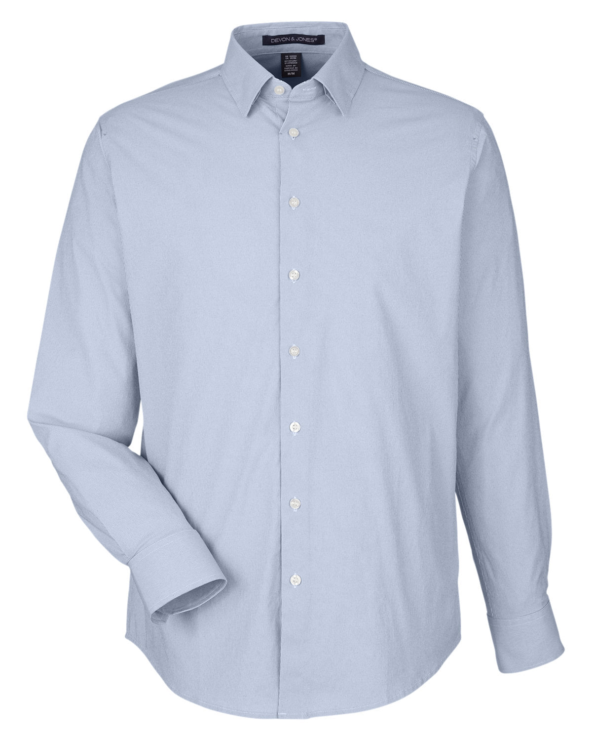 Devon & Jones CrownLux Performance® Men's Microstripe Shirt - Navy/White