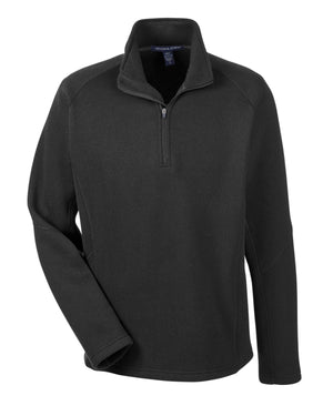 Devon & Jones Adult Bristol Sweater Fleece Quarter-Zip - Black
