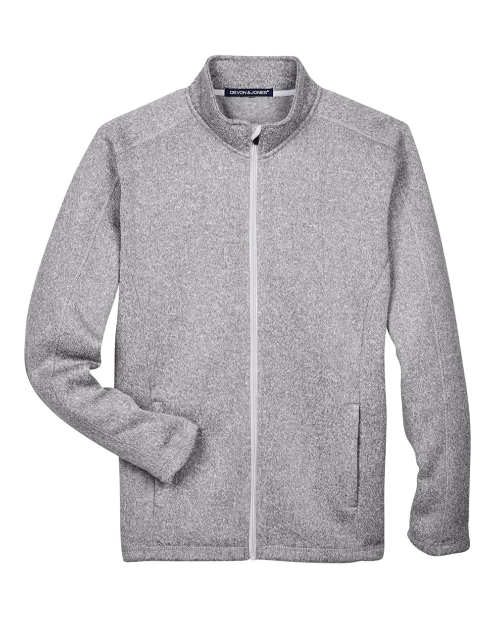 Devon & Jones Men's Bristol Full-Zip Sweater Fleece Jacket - Grey Heather