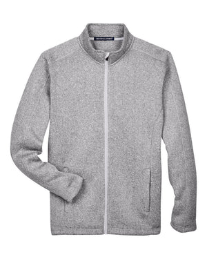 Devon & Jones Men's Bristol Full-Zip Sweater Fleece Jacket - Grey Heather