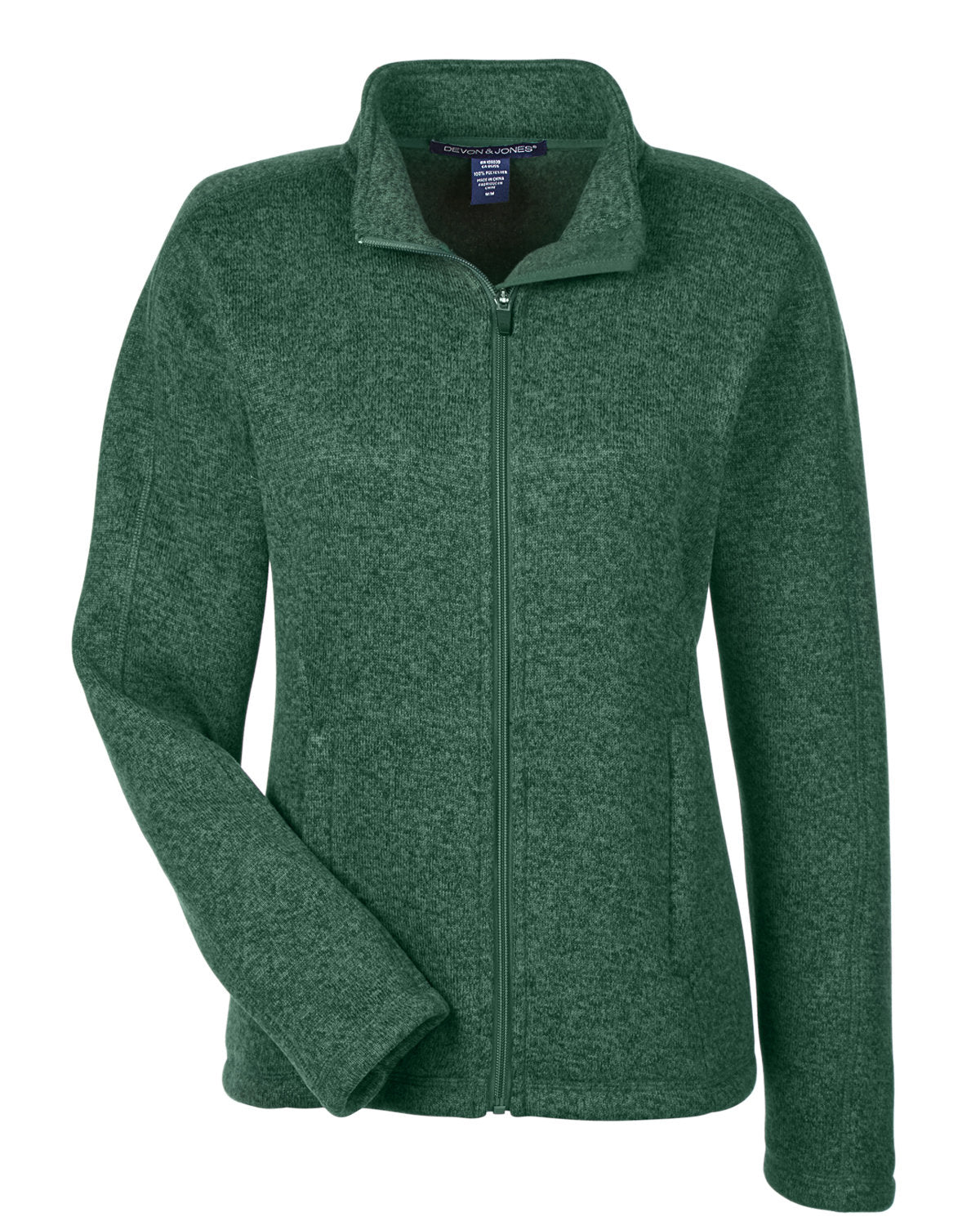 Devon & Jones Ladies' Bristol Full-Zip Sweater Fleece Jacket - Forest Heather
