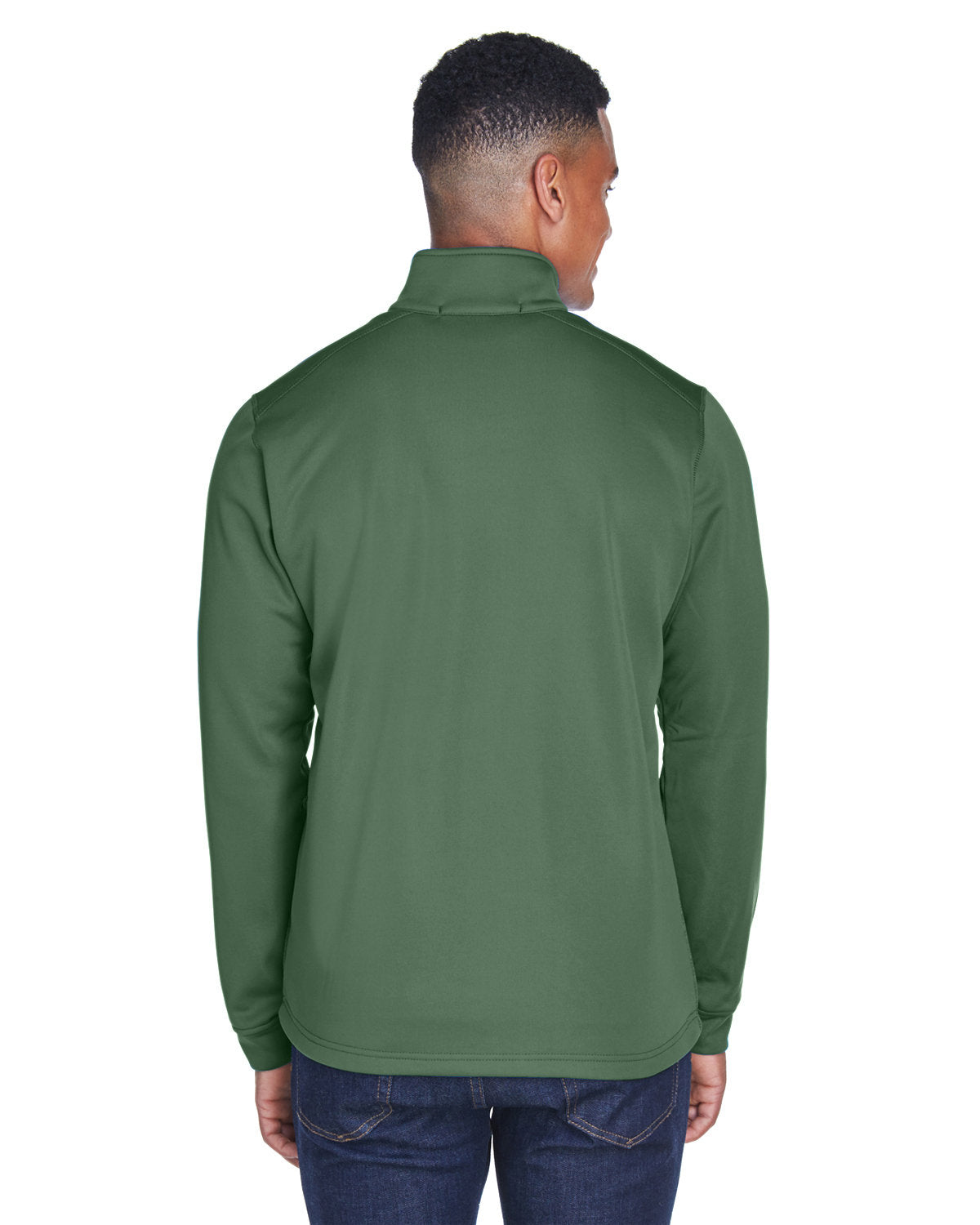 Devon & Jones Men's Newbury Colorblock Mélange Fleece Full-Zip - Back