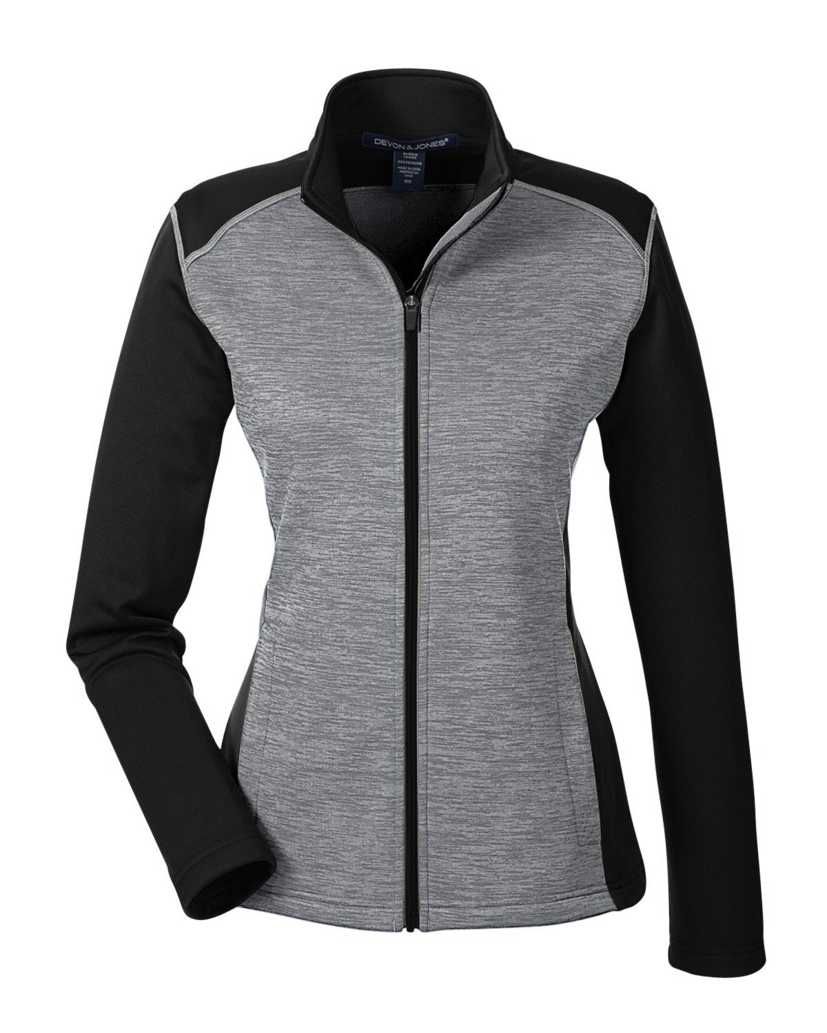 Devon & Jones Ladies' Newbury Colorblock Mélange Fleece Full-Zip - Zip