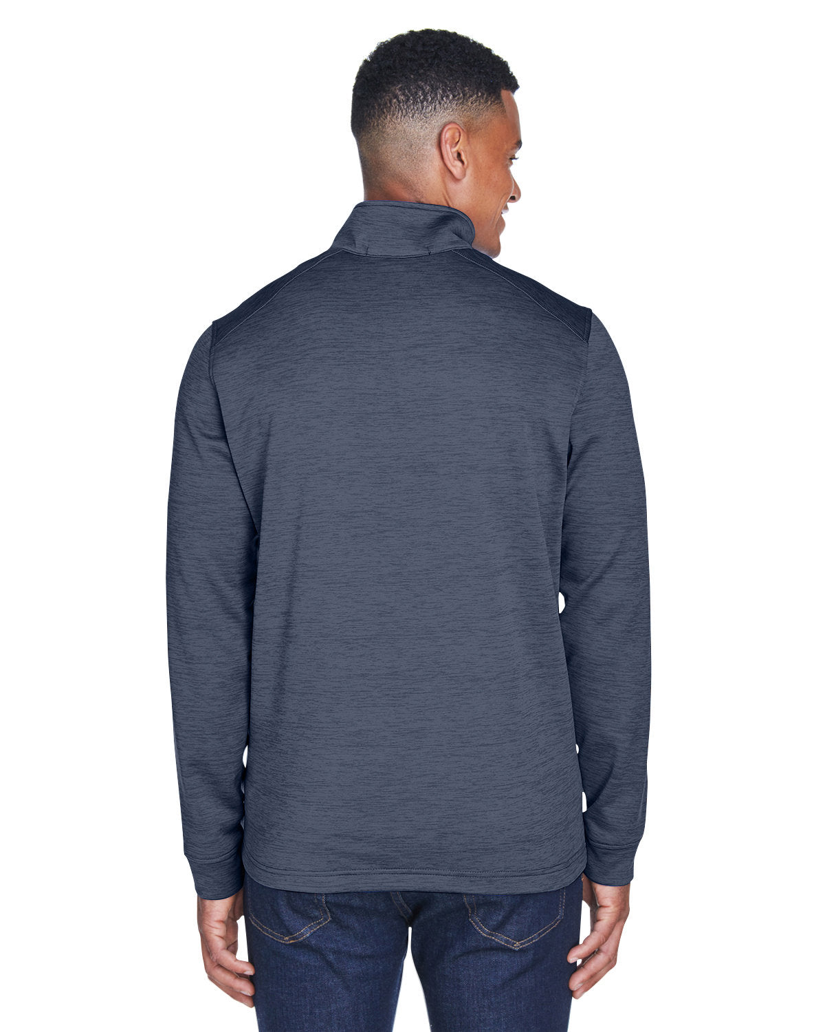 Devon & Jones Men's Newbury Mélange Fleece Quarter-Zip - Back