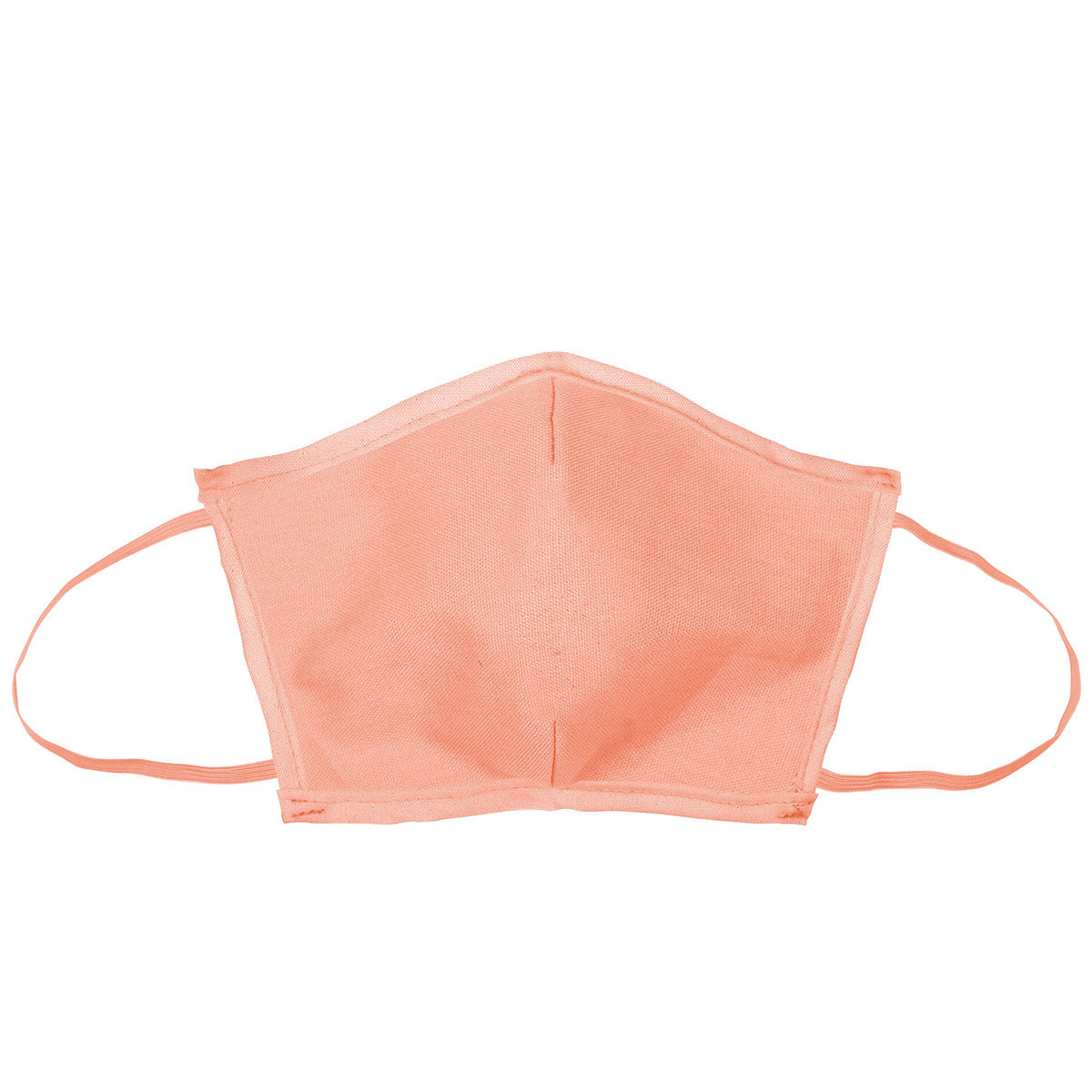 Flat Fold Canvas Face Mask With Elastic Loops - Peach