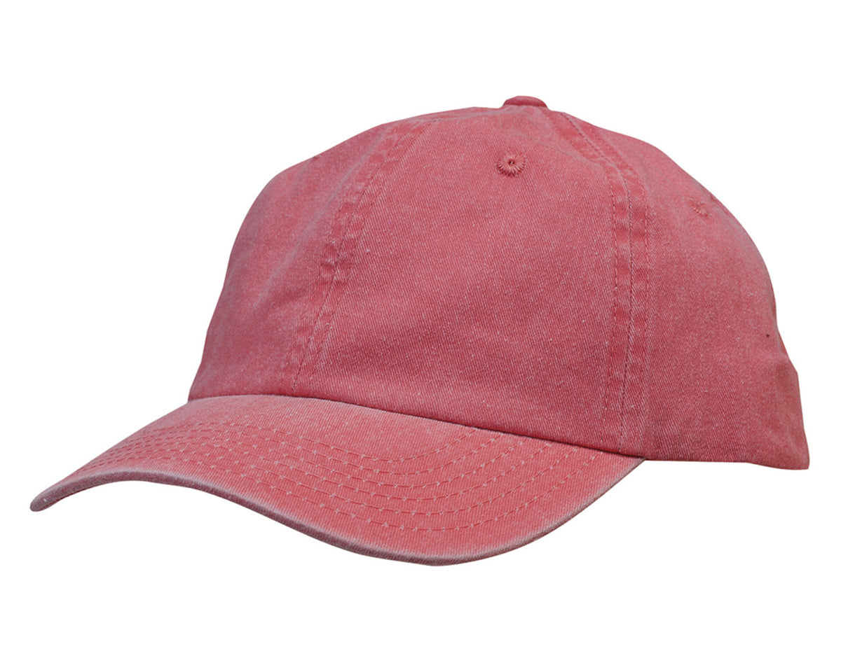Enzyme Washed Pigment Dyed Cotton Twill Cap - Red