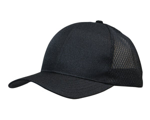 Breathable Poly Twill With Honeycomb Mesh - Black