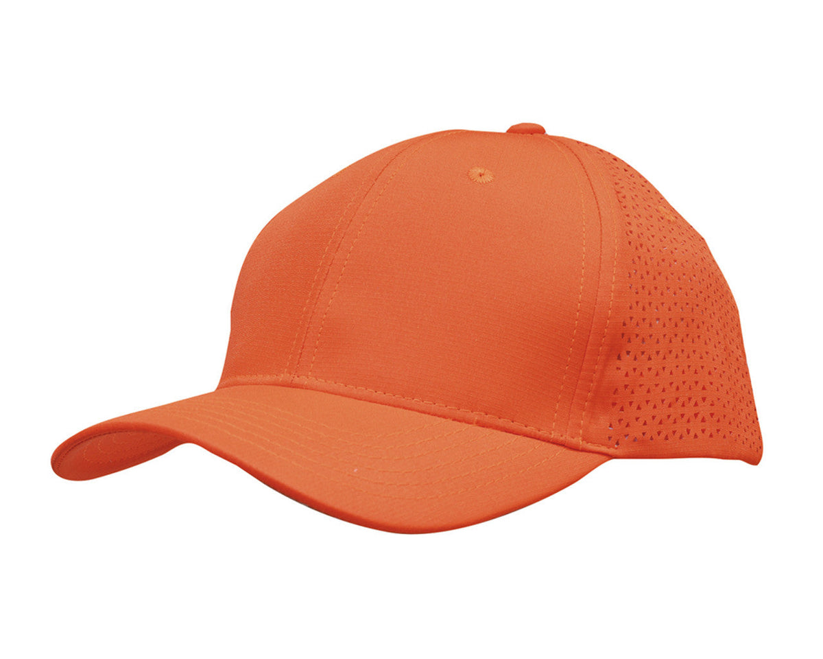 Sports Ripstop Twill With Triangle Perforations - Orange