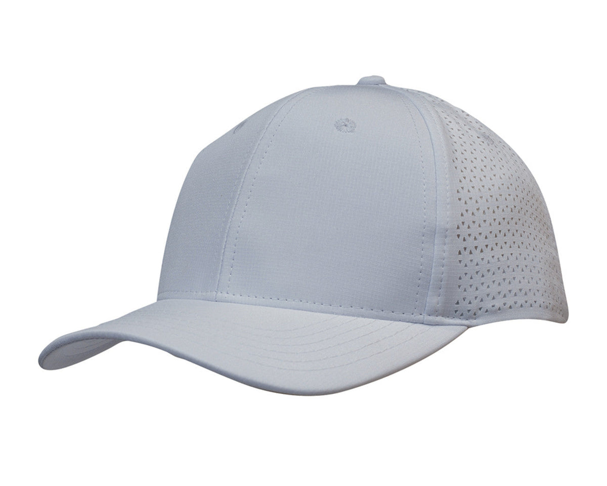 Sports Ripstop Twill With Triangle Perforations - White