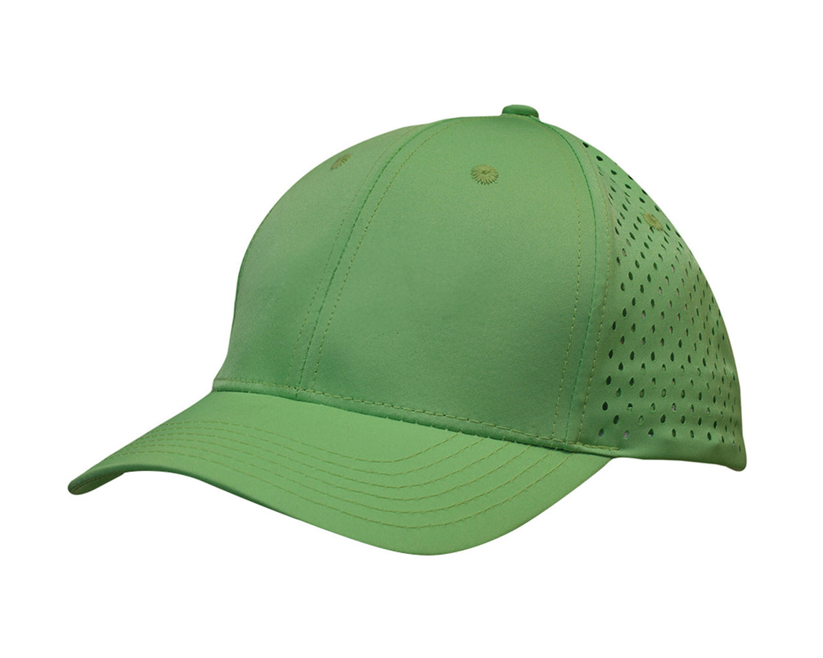 6 Panel Premium Pioneer Sports Twill With Tear Drop Perforations - Green