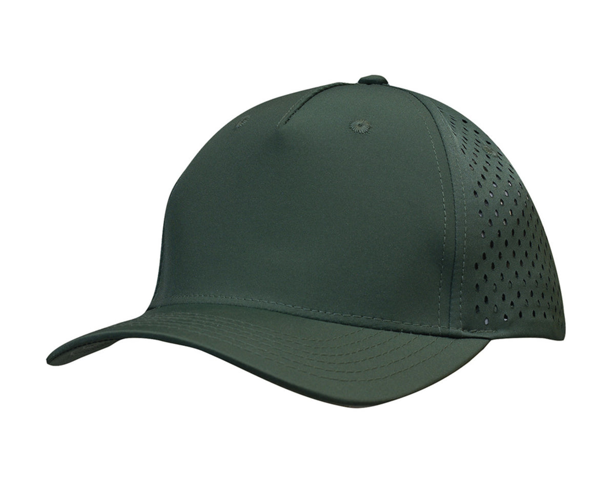 5 Panel Premium Pioneer Sports Twill With Tear Drop Perforations - Olive Green