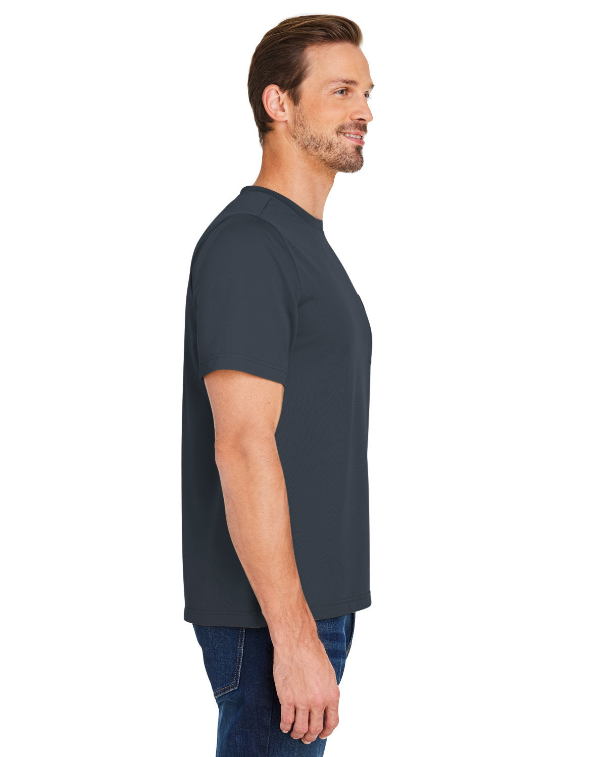 Harriton Charge Snag And Soil Protect Unisex T-Shirt - Side