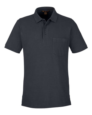 Harriton Men's Valiant Cotton Snag Protect Pocket Polo - Dark Charcoal