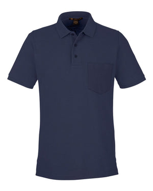 Harriton Men's Valiant Cotton Snag Protect Pocket Polo - Dark Navy