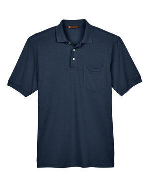 Harriton Men's Easy Blend™ Polo with Pocket - Navy