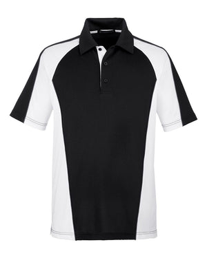 Harriton Men's Advantage Snag Protection Plus IL Colorblock Polo - Black/ White/ Dark Charcoal