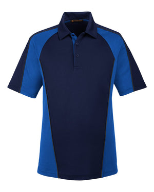 Harriton Men's Advantage Snag Protection Plus IL Colorblock Polo - Dark Navy/ True Royal/ Dark Charcoal