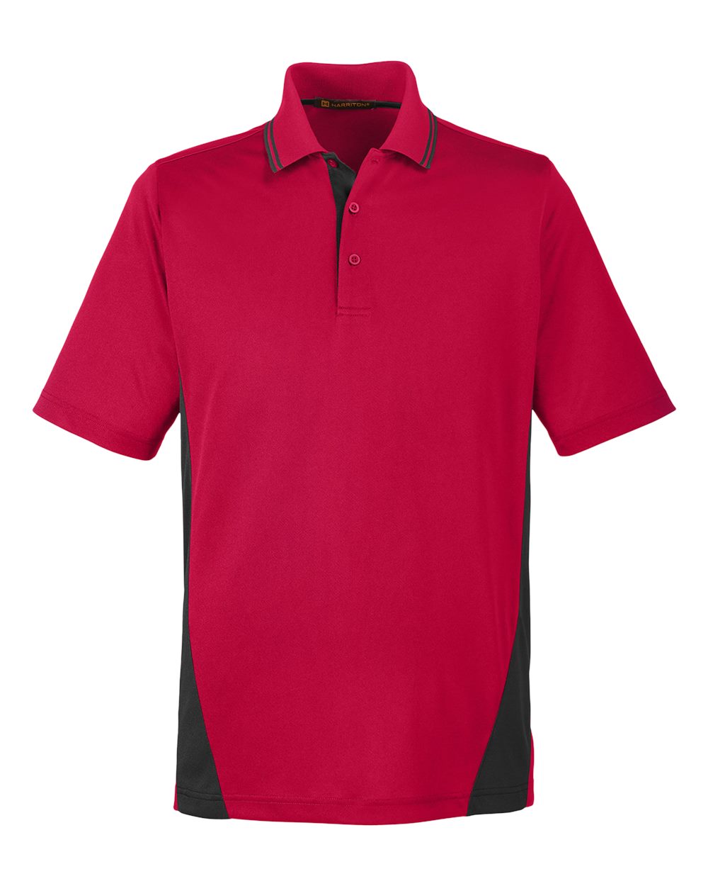 Harriton Men's Flash Snag Protection Plus IL Colorblock Polo - Red/ Black