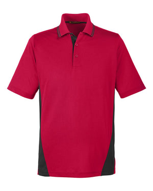 Harriton Men's Flash Snag Protection Plus IL Colorblock Polo - Red/ Black