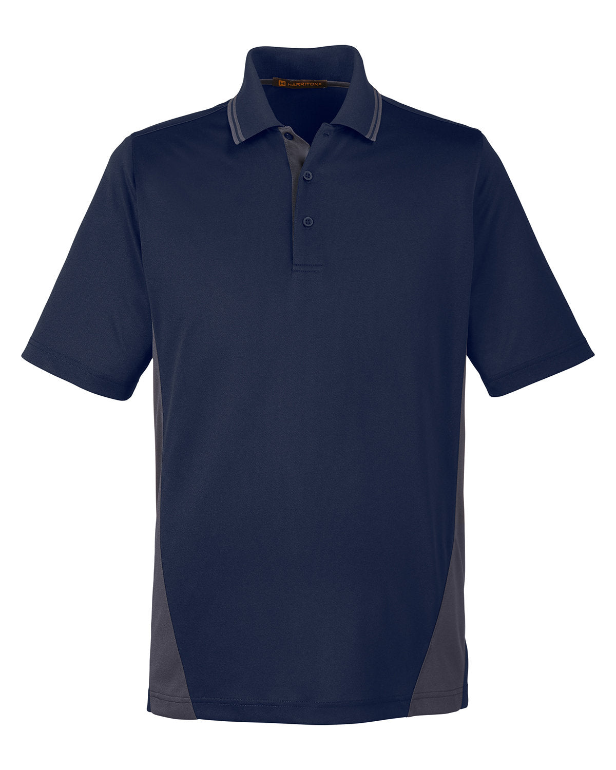 Harriton Men's Tall Flash Snag Protection Plus IL Colorblock Polo - Dk Navy/Dk Chrc