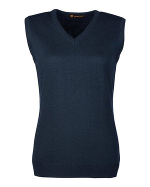 Harriton Ladies' Pilbloc™ V-Neck Sweater Vest - Dark Navy