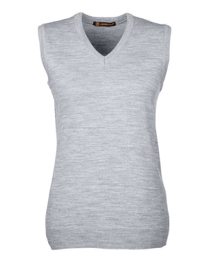 Harriton Ladies' Pilbloc™ V-Neck Sweater Vest - Grey Heather