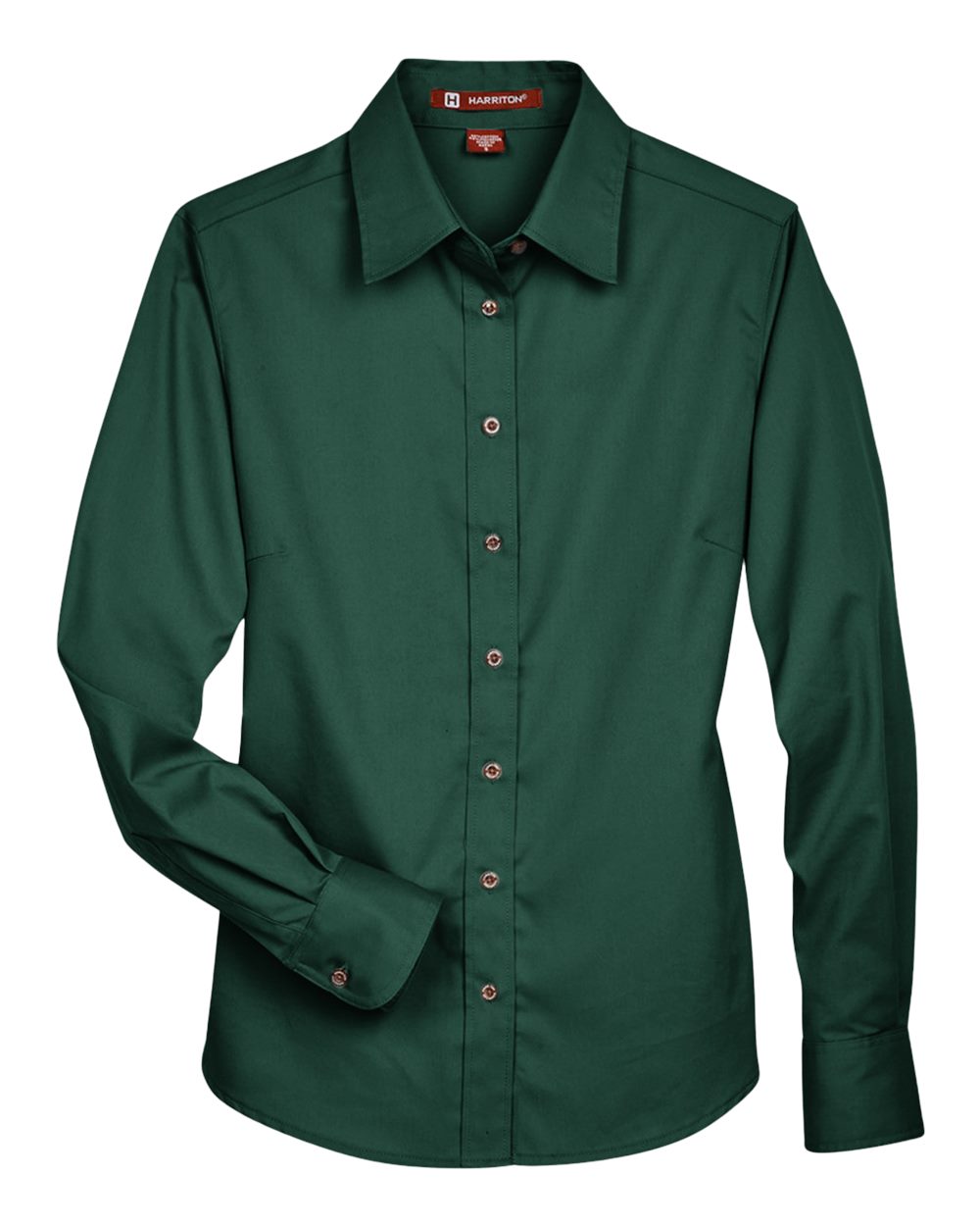 Harriton Women's Easy Blend™ Long Sleeve Twill Dress Shirt with Stain-Release - Hunter