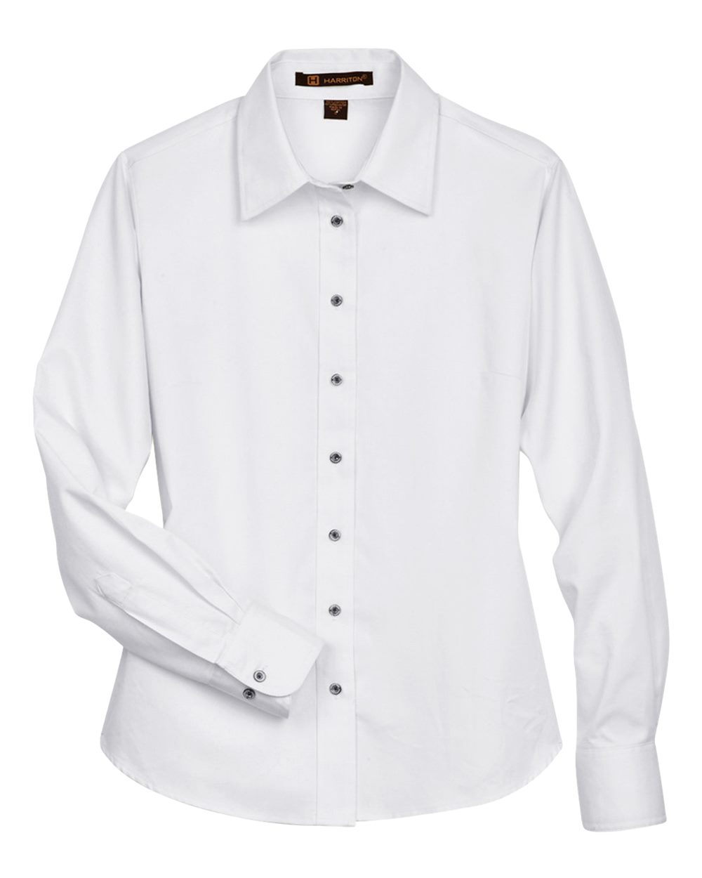 Harriton Women's Easy Blend™ Long Sleeve Twill Dress Shirt with Stain-Release - White