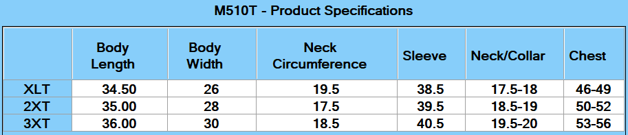 Harriton Men's Tall Essential Poplin - Specs