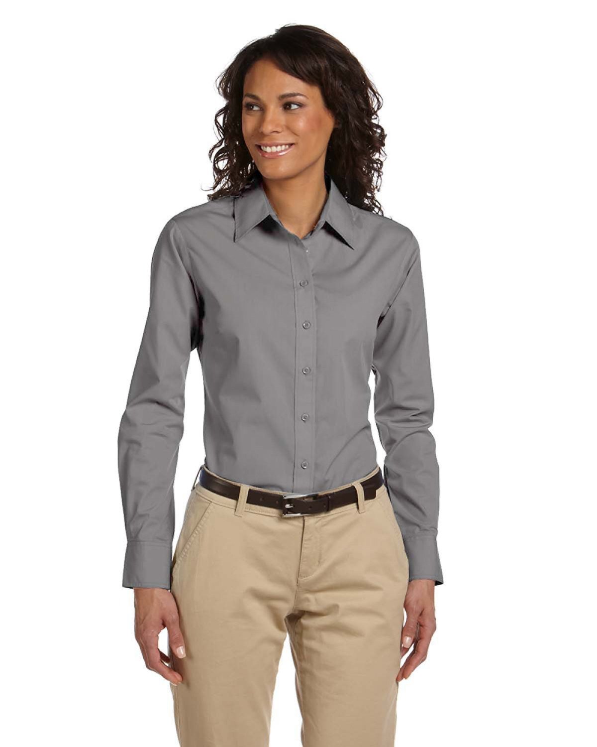 Harriton Ladies' Essential Poplin - Front