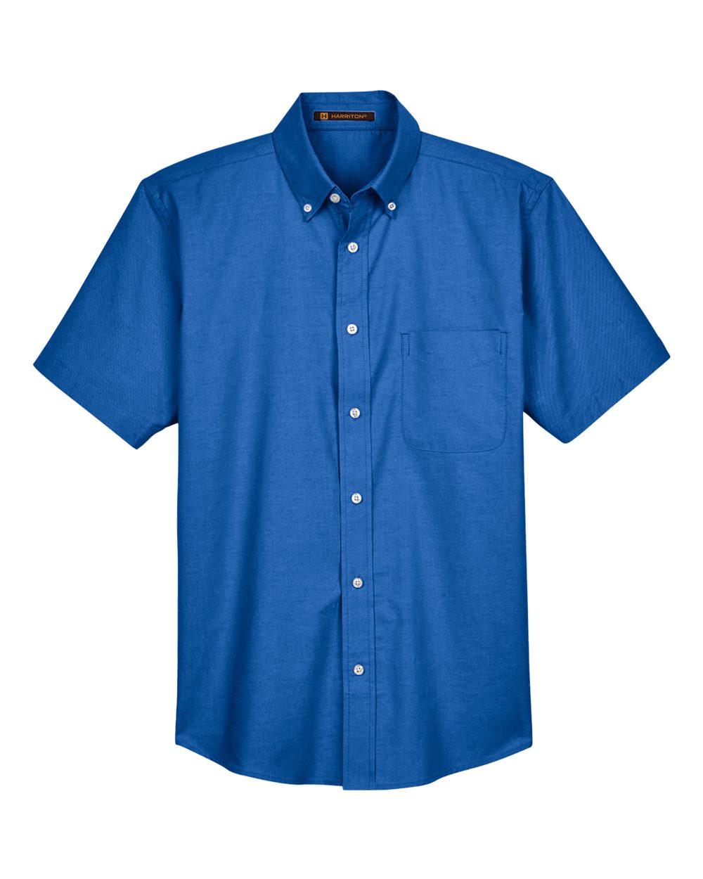 Harriton Men's Short-Sleeve Oxford with Stain-Release - French Blue