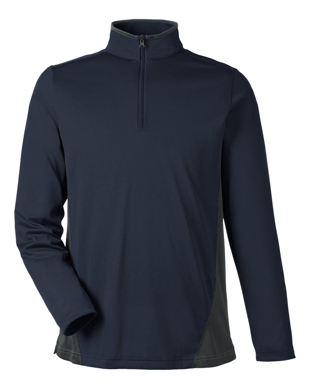 Harriton Men's Flash Snag Protection Plus IL Colorblock Quarter-Zip - Dark Navy/ Dark Charcoal